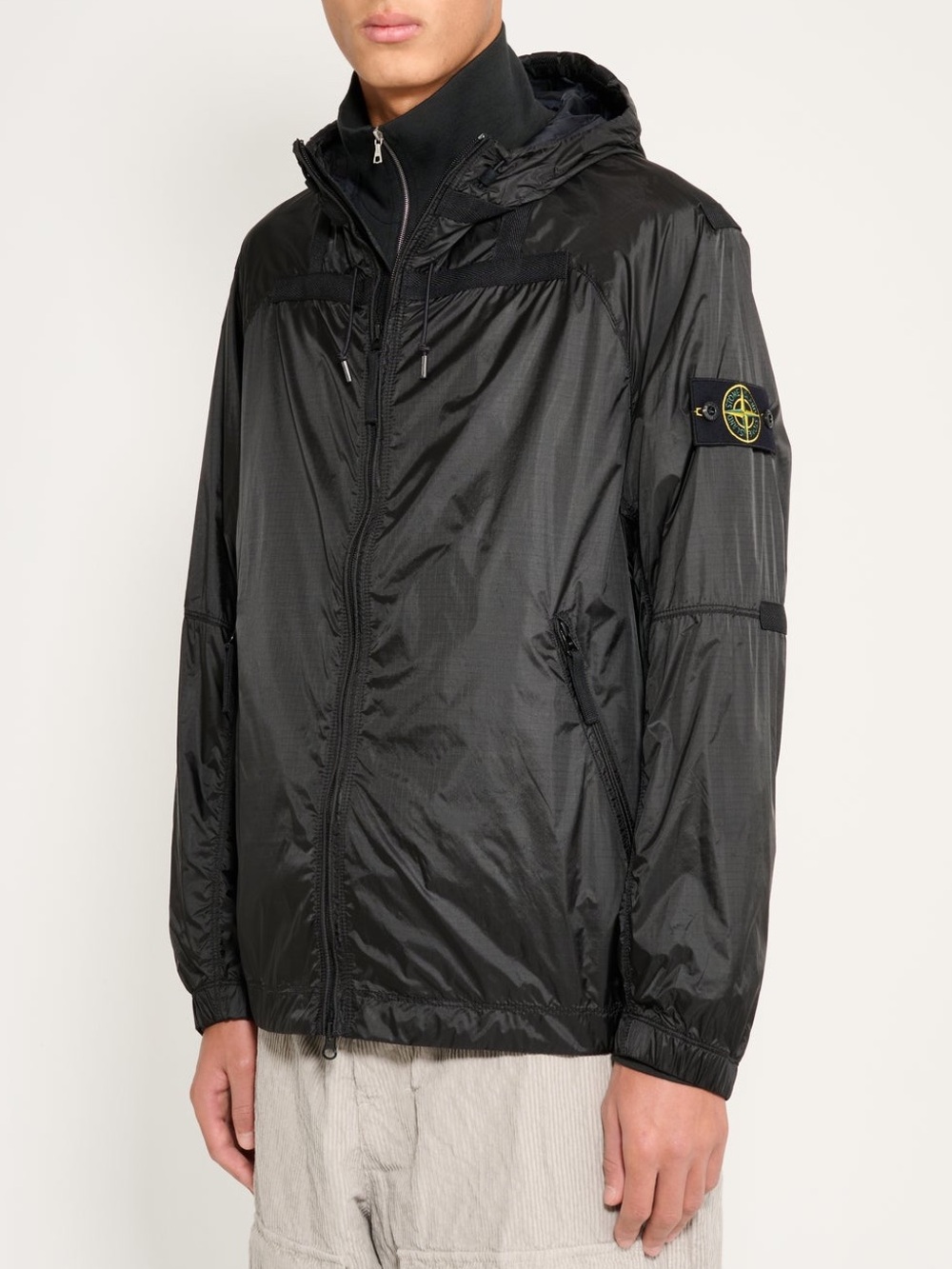 Stone Island Ripstop Light Hooded Jacket in Lead Grey NWT
